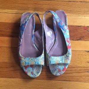 Miu Miu brocade slip on sandals size 36.5